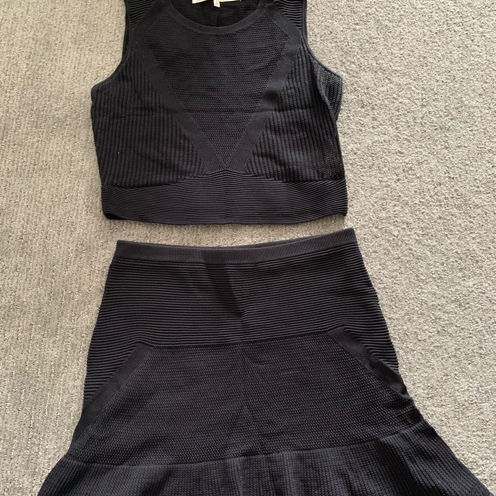 Cute Skirt and Top Black Set